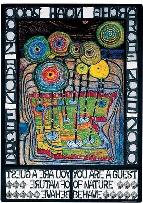 Friedensreich Hundertwasser
ARCHE NOAH 2000 - YOU ARE A GUEST OF NATURE - BEHAVE 
Originalposter, 1981