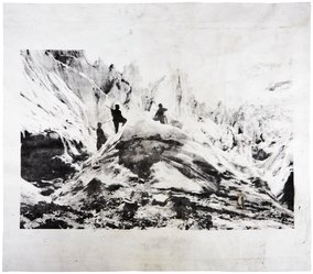 Douglas Mandry, Alpinisten auf Gletscher, Morteratsch, ca. 1900, aus der Serie: Monuments
