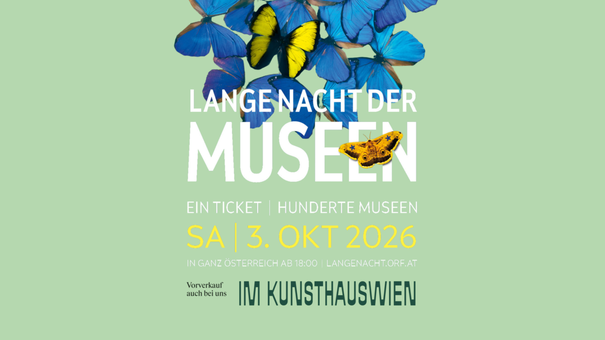 Poster der Langen Nacht der Museen vor grünem Hintergrund